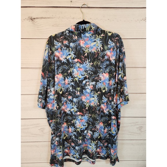 Caribbean Mens Multicolor Print Short Sleeve Colorful Hawaiin Shirt Size 2XB - Picture 2 of 6